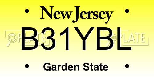 B31YBL New Jersey License Plate