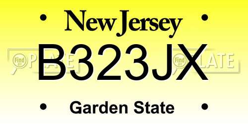 B323JX New Jersey License Plate