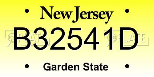 B32541D New Jersey License Plate