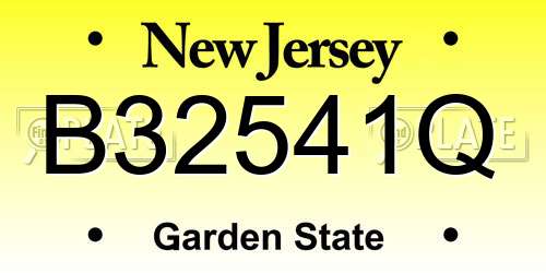 B32541Q New Jersey License Plate