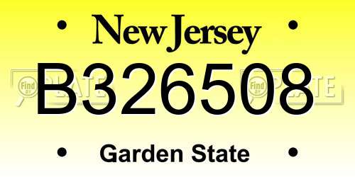 B326508 New Jersey License Plate