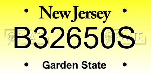 B32650S New Jersey License Plate