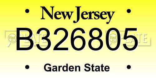 B326805 New Jersey License Plate