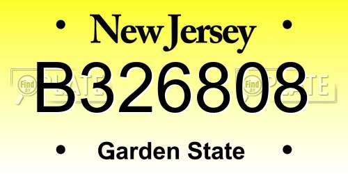 B326808 New Jersey License Plate