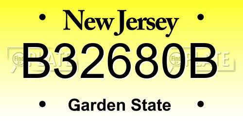 B32680B New Jersey License Plate