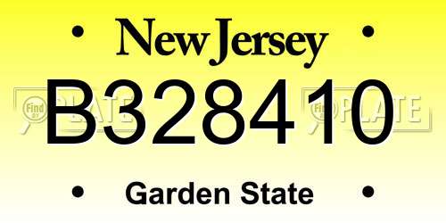 B328410 New Jersey License Plate