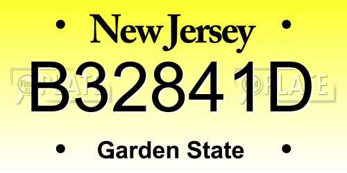 B32841D New Jersey License Plate