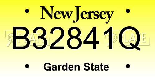B32841Q New Jersey License Plate