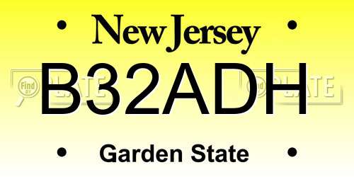 B32ADH New Jersey License Plate