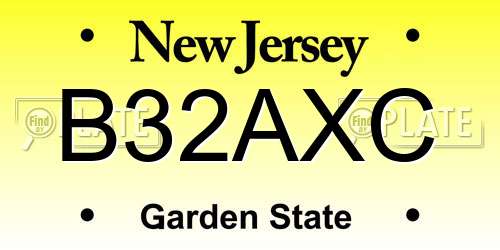 B32AXC New Jersey License Plate