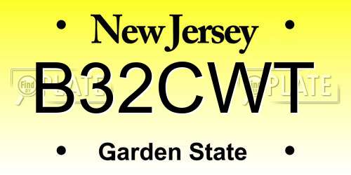 B32CWT New Jersey License Plate