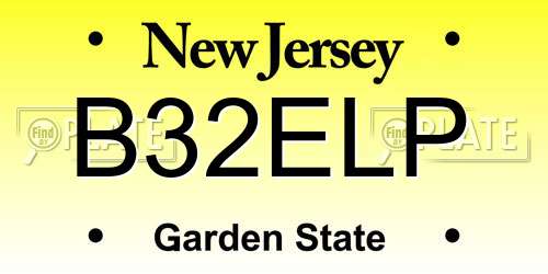 B32ELP New Jersey License Plate