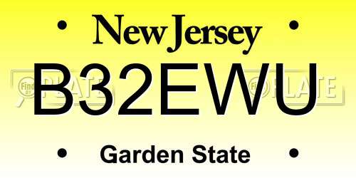 B32EWU New Jersey License Plate