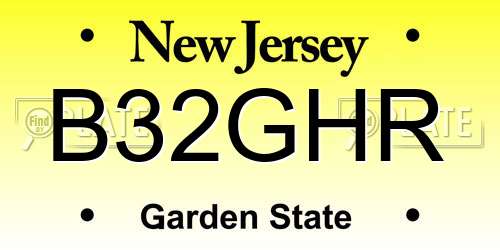 B32GHR New Jersey License Plate