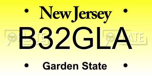 B32GLA New Jersey License Plate