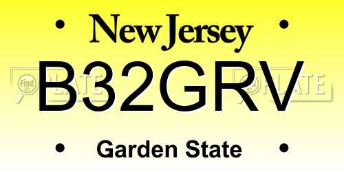 B32GRV New Jersey License Plate