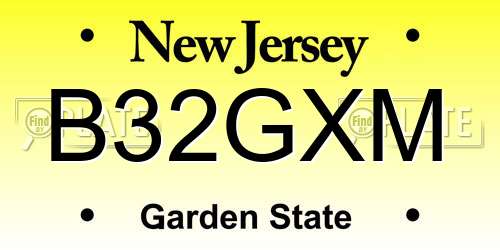 B32GXM New Jersey License Plate