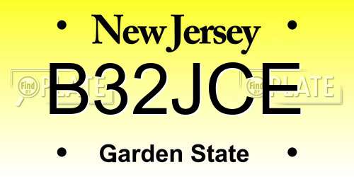 B32JCE New Jersey License Plate