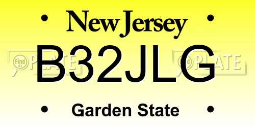 B32JLG New Jersey License Plate