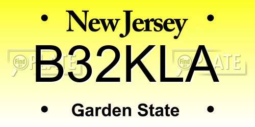 B32KLA New Jersey License Plate