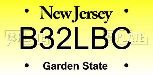 B32LBC New Jersey License Plate