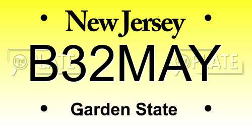 B32MAY New Jersey License Plate