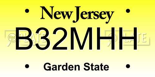 B32MHH New Jersey License Plate