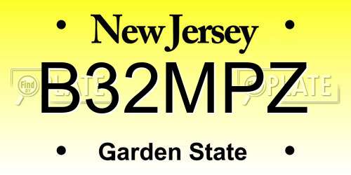 B32MPZ New Jersey License Plate