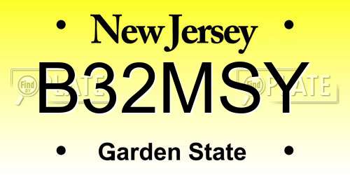 B32MSY New Jersey License Plate