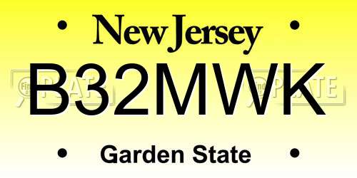B32MWK New Jersey License Plate