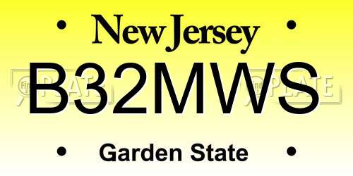 B32MWS New Jersey License Plate