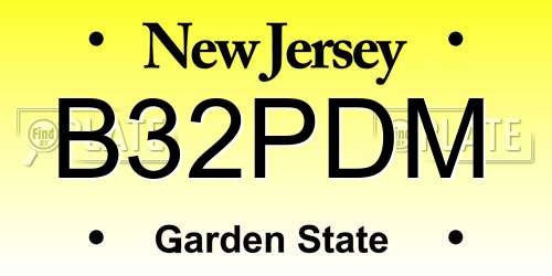 B32PDM New Jersey License Plate