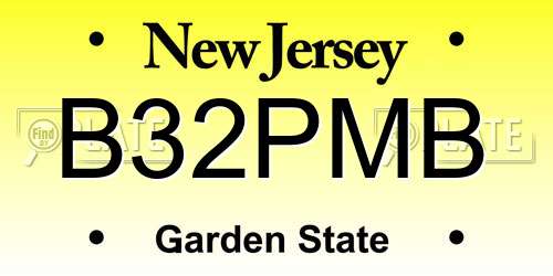 B32PMB New Jersey License Plate