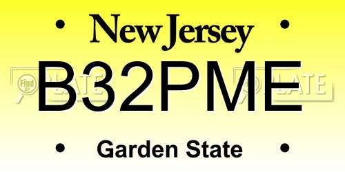 B32PME New Jersey License Plate