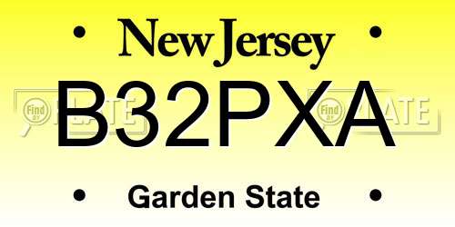 B32PXA New Jersey License Plate