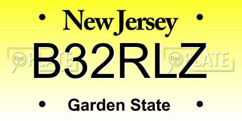 B32RLZ New Jersey License Plate
