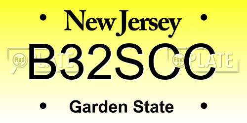 B32SCC New Jersey License Plate