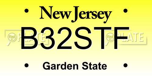 B32STF New Jersey License Plate