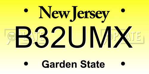 B32UMX New Jersey License Plate