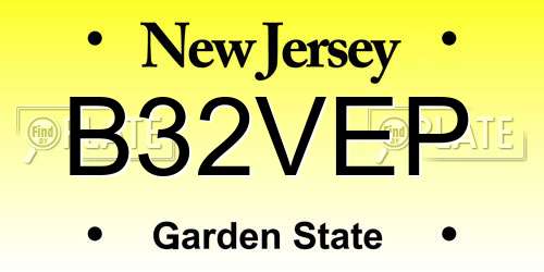 B32VEP New Jersey License Plate