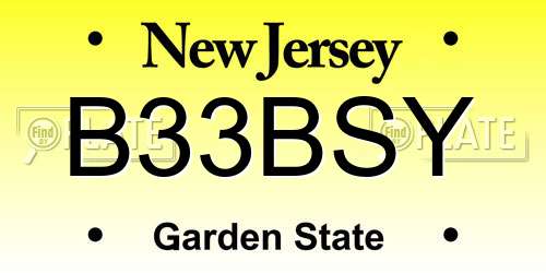 B33BSY New Jersey License Plate