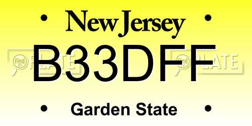 B33DFF New Jersey License Plate