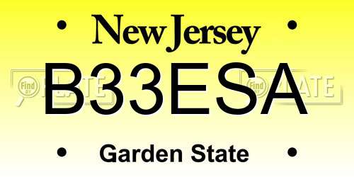 B33ESA New Jersey License Plate