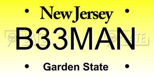B33MAN New Jersey License Plate