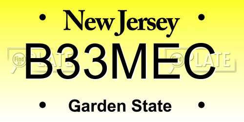 B33MEC New Jersey License Plate