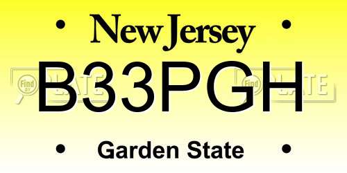 B33PGH New Jersey License Plate