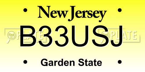 B33USJ New Jersey License Plate