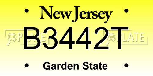 B3442T New Jersey License Plate