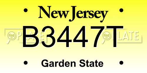 B3447T New Jersey License Plate