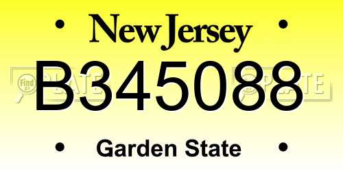 B345088 New Jersey License Plate